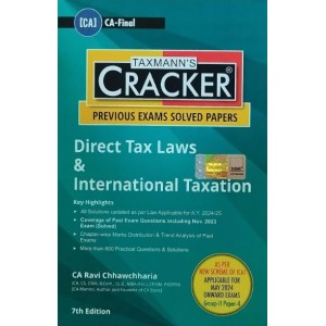 Taxmann's Cracker on Direct Tax Laws & International Taxation (DT) for CA Final May 2024 Exam by CA. Ravi Chhawchharia | New Syllabus 2024 by ICAI